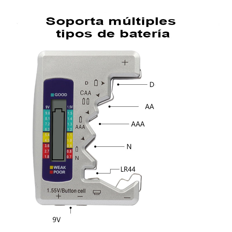 Battery Tester™ probador digital de pilas y baterías